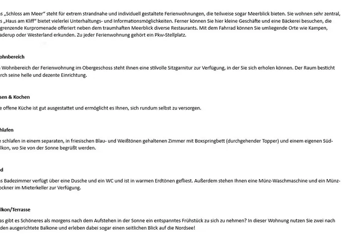 Schloss Am - Duenenstr 25, App 6 Apartamento